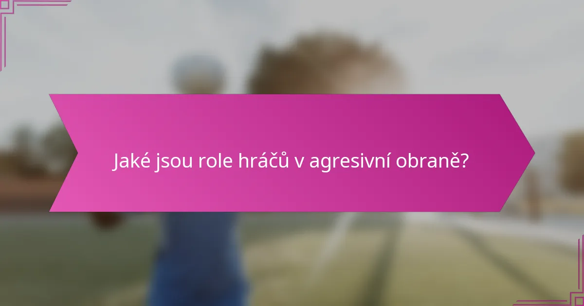 Jaké jsou role hráčů v agresivní obraně?