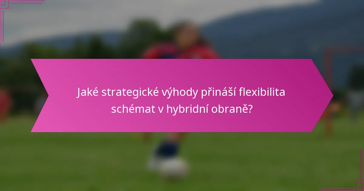 Jaké strategické výhody přináší flexibilita schémat v hybridní obraně?
